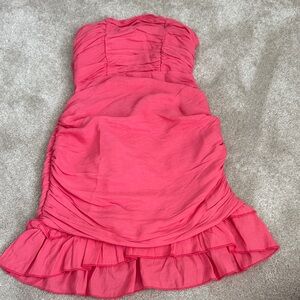 Hello Molly Pink Strapless Mini Dress
